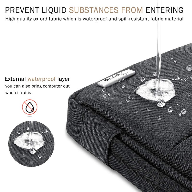 Voova 13 13.6 Inch Laptop Sleeve Case Compatible with MacBook Air 13 M1/M2/M3/M4 2020-2025, MacBook Pro 13/14, IPad Air/Pro 13, Waterproof Slim Computer Bag Cover with Handle, Black - Image 4